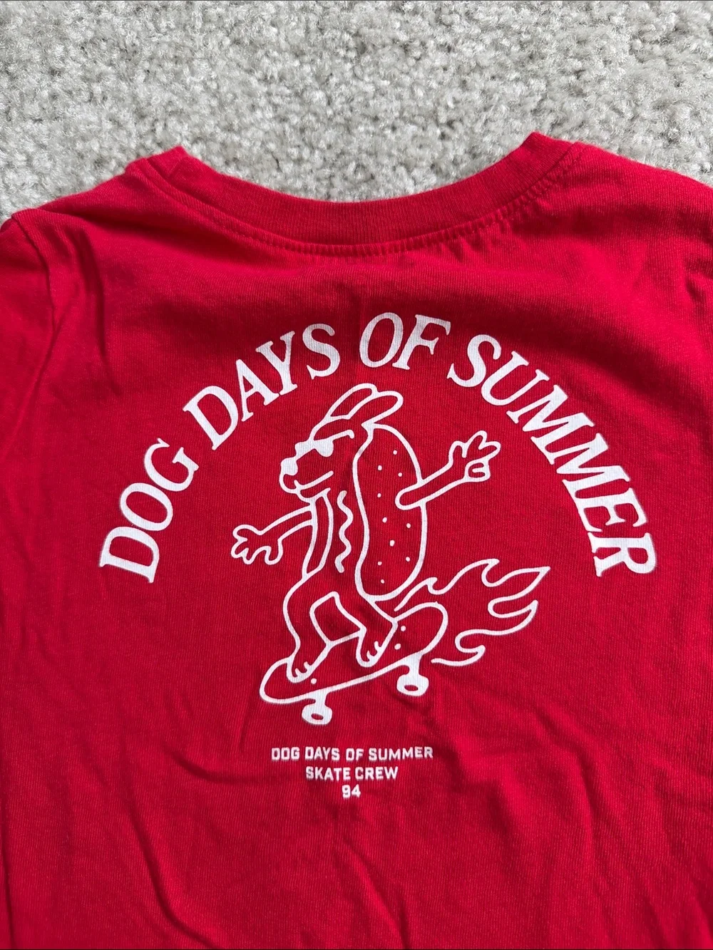 Old Navy Bright Red Short-Sleeve Tee with White Skate Graphic